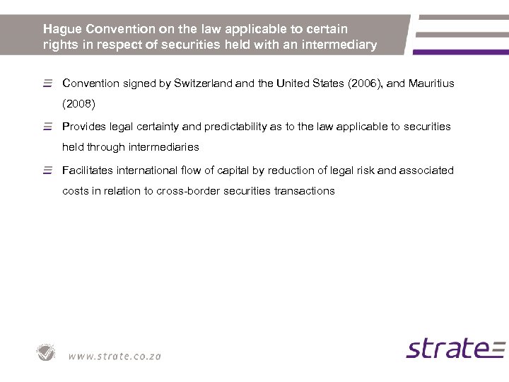 Hague Convention on the law applicable to certain rights in respect of securities held