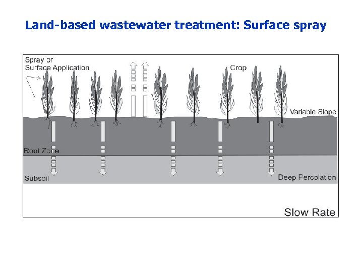 Land-based wastewater treatment: Surface spray 