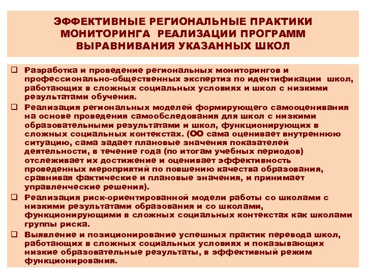 Мониторинг практик. Эффективные региональные программы. Региональная модель поддержки школ с низкими результатами обучения. Региональные практики. Региональная практика это.