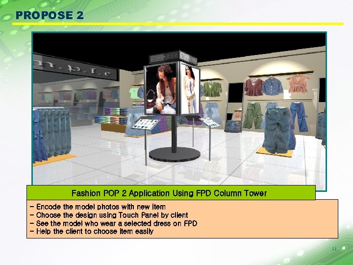 PROPOSE 2 Fashion POP 2 Application Using FPD Column Tower - Encode the model