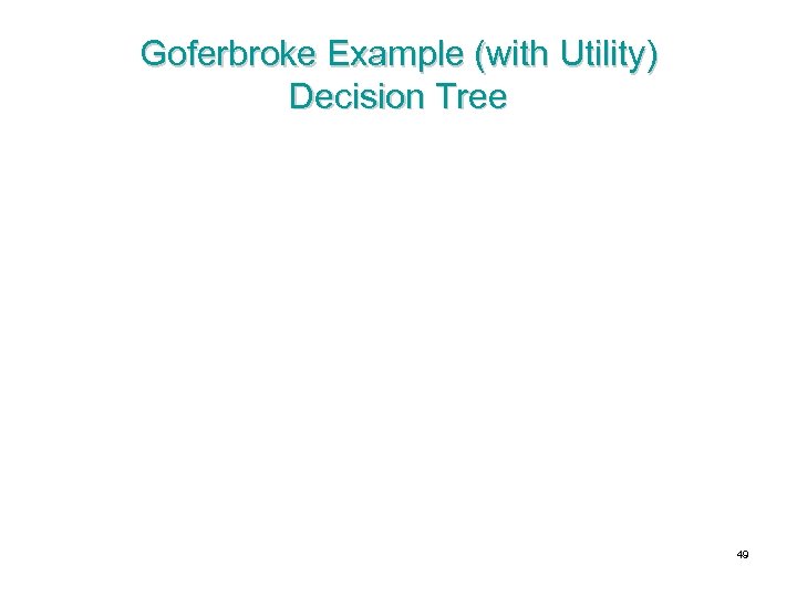 Goferbroke Example (with Utility) Decision Tree 49 