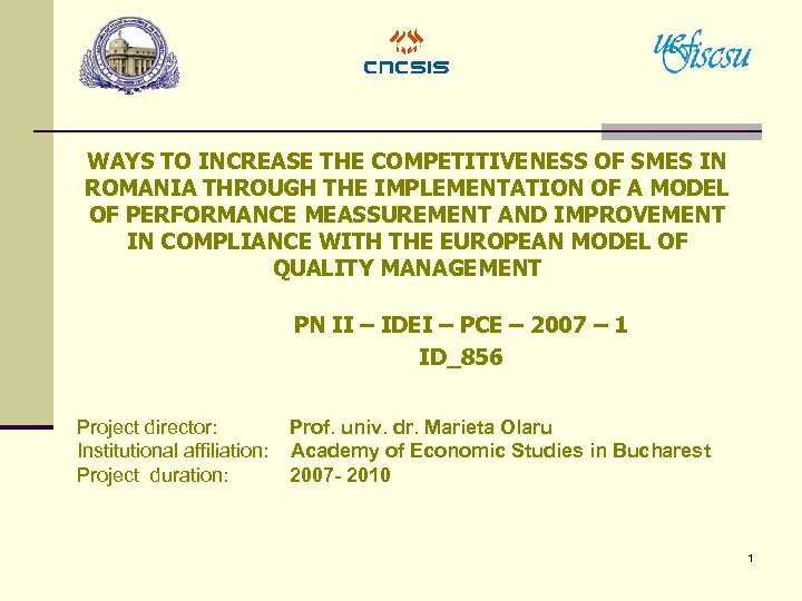 WAYS TO INCREASE THE COMPETITIVENESS OF SMES IN ROMANIA THROUGH THE IMPLEMENTATION OF A