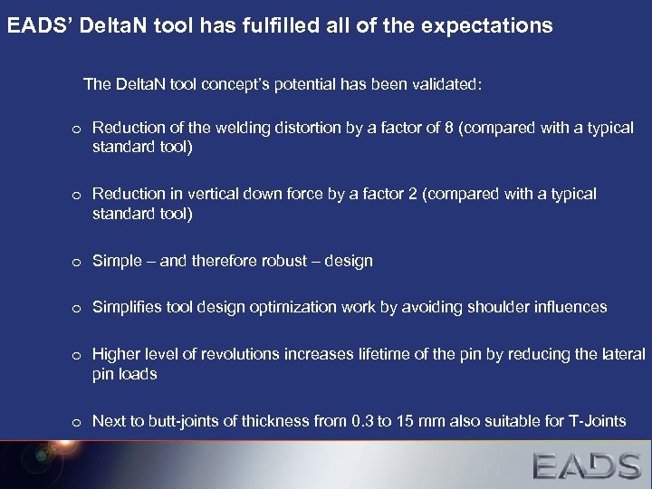 EADS’ Delta. N tool has fulfilled all of the expectations The Delta. N tool