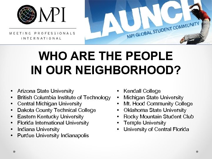 WHO ARE THE PEOPLE IN OUR NEIGHBORHOOD? • • Arizona State University British Columbia