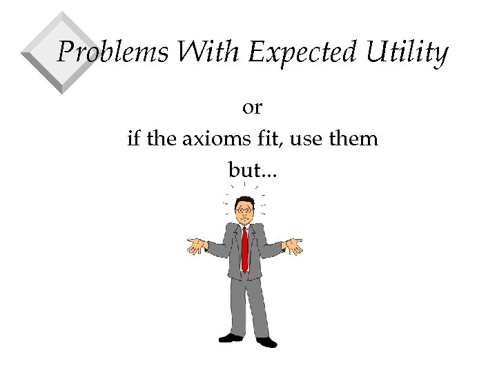 Problems With Expected Utility or if the axioms fit, use them but. . .