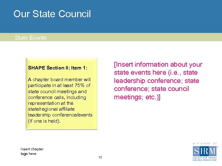 Our State Council State Events [Insert information about your state events here (i. e.