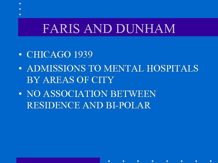 FARIS AND DUNHAM • CHICAGO 1939 • ADMISSIONS TO MENTAL HOSPITALS BY AREAS OF