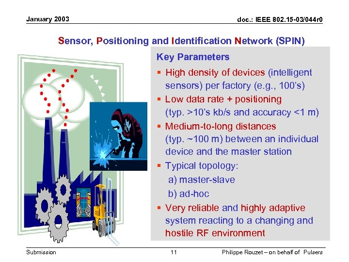 January 2003 doc. : IEEE 802. 15 -03/044 r 0 Sensor, Positioning and Identification