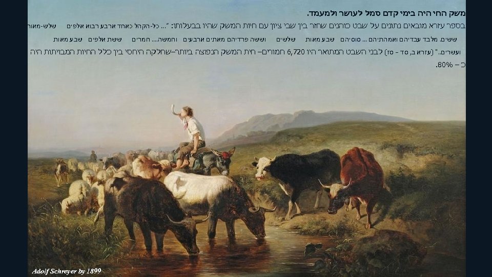  משק החי היה בימי קדם סמל לעושר ולמעמד. בספר עזרא מובאים נתונים על