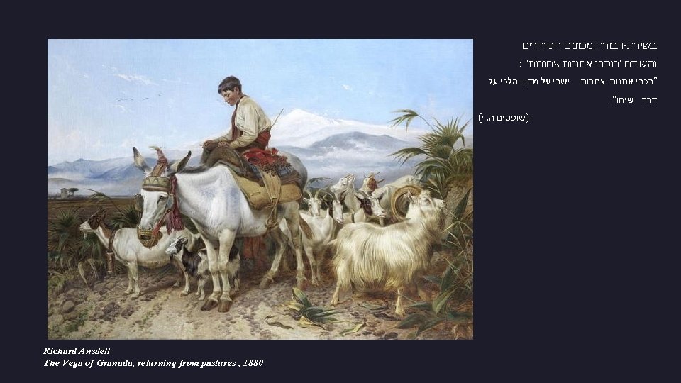  בשירת-דבורה מכונים הסוחרים והשרים 'רוכבי אתונות צחורות' : 