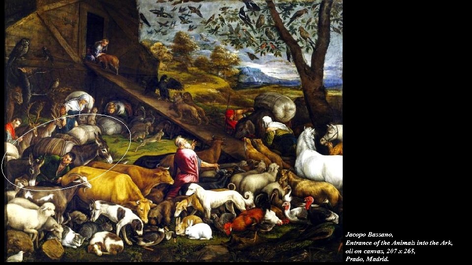 Jacopo Bassano, Entrance of the Animals into the Ark, oil on canvas, 207 x