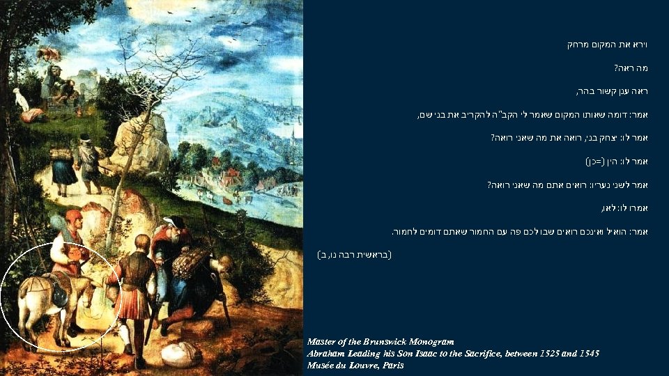  וירא את המקום מרחק מה ראה? ראה ענן קשור בהר, אמר: דומה שאותו