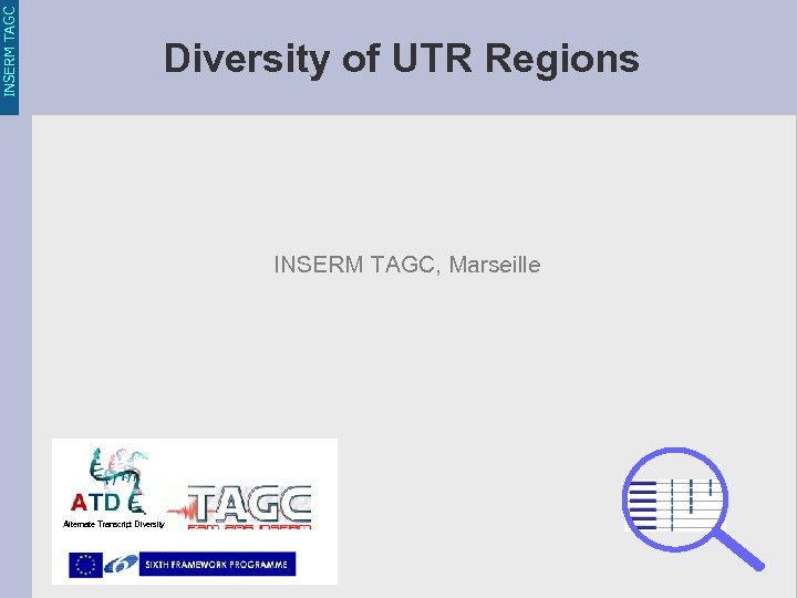 INSERM TAGC Diversity of UTR Regions INSERM TAGC, Marseille Alternate Transcript Diversity 