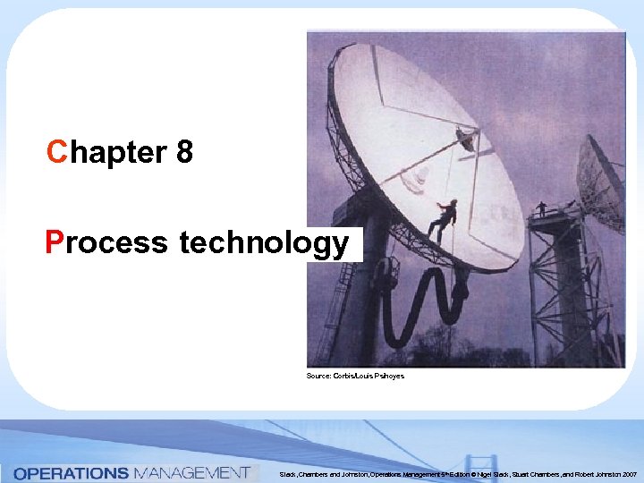 Chapter 8 Process technology Source: Corbis/Louis Psihoyes Slack, Chambers and Johnston, Operations Management 5