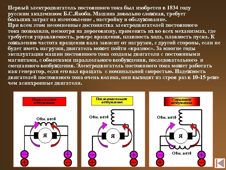 Двигатели постоянного тока презентация