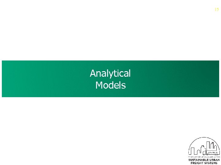15 Analytical Models 