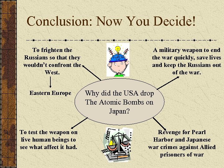 Conclusion: Now You Decide! To frighten the Russians so that they wouldn’t confront the