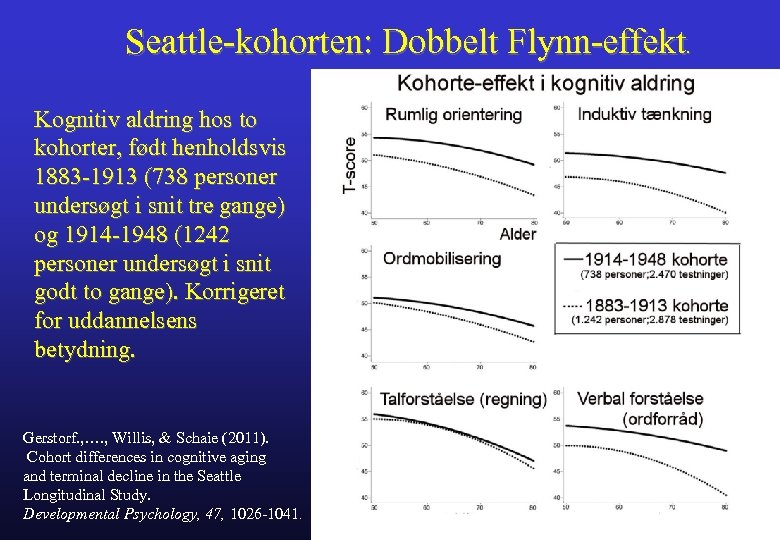 Seattle-kohorten: Dobbelt Flynn-effekt. Kognitiv aldring hos to kohorter, født henholdsvis 1883 -1913 (738 personer