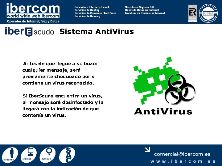 Sistema Anti. Virus Antes de que llegue a su buzón cualquier mensaje, será previamente