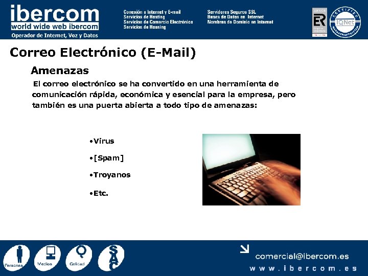 Correo Electrónico (E-Mail) Amenazas El correo electrónico se ha convertido en una herramienta de