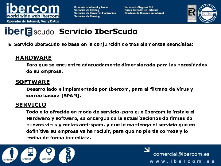 Servicio Iber. Scudo El Servicio Iber. Scudo se basa en la conjunción de tres