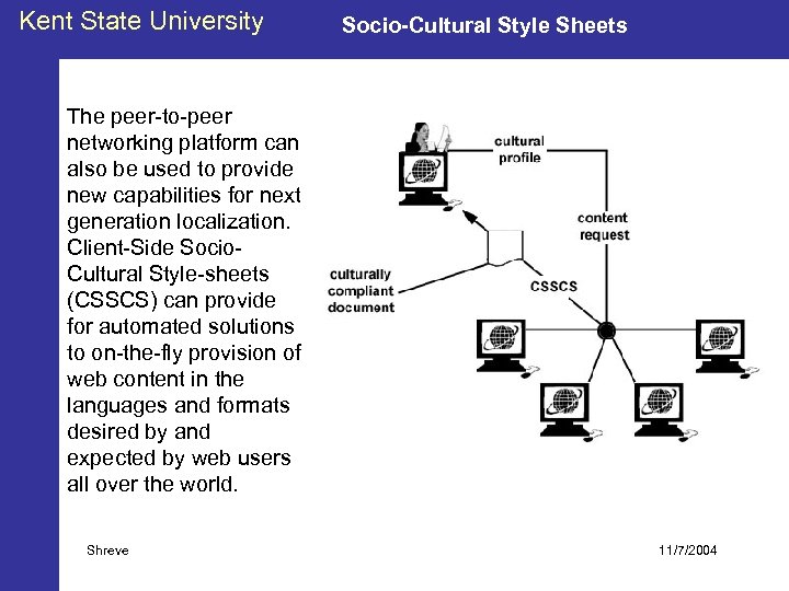 Kent State University Socio-Cultural Style Sheets The peer-to-peer networking platform can also be used