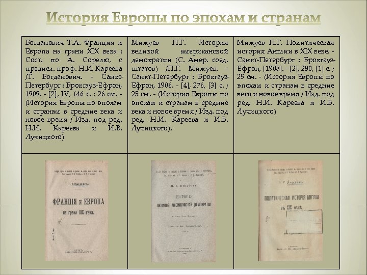 Богданович Т. А. Франция и Европа на грани XIX века : Сост. по А.