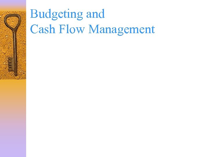 Budgeting and Cash Flow Management 