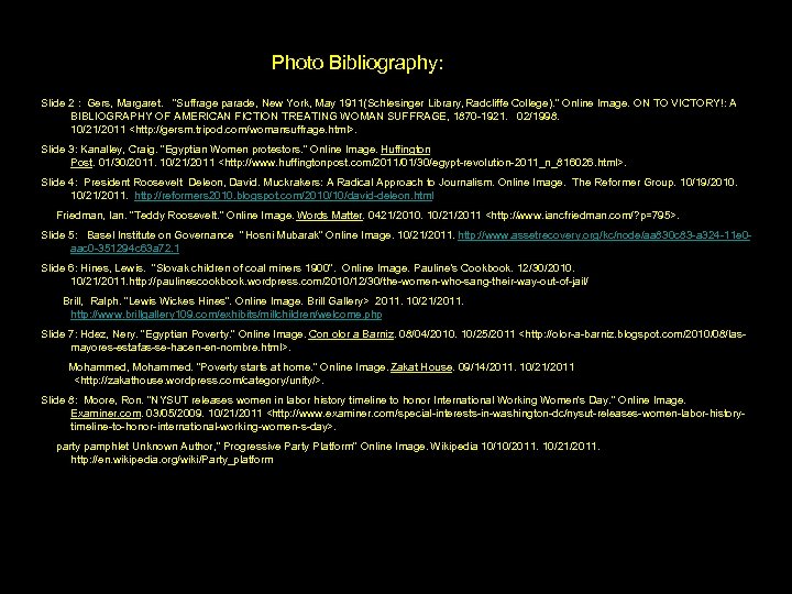 Photo Bibliography: Slide 2 : Gers, Margaret. 