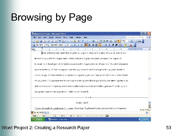 Browsing by Page Word Project 2: Creating a Research Paper 53 