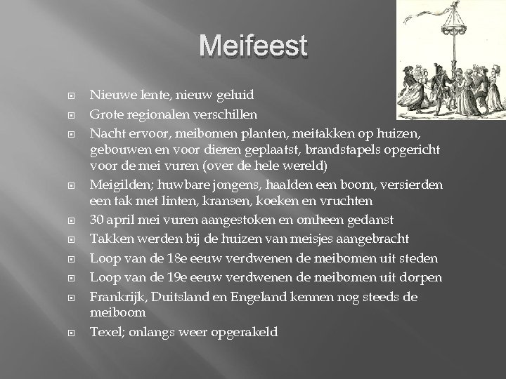 Meifeest Nieuwe lente, nieuw geluid Grote regionalen verschillen Nacht ervoor, meibomen planten, meitakken op