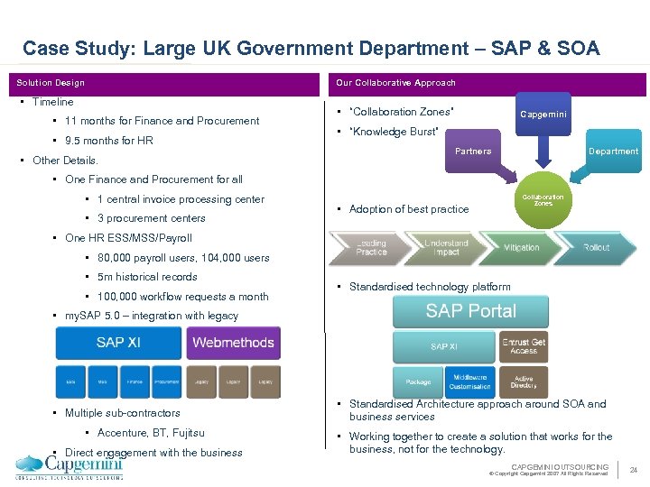 Case Study: Large UK Government Department – SAP & SOA Solution Design • Timeline