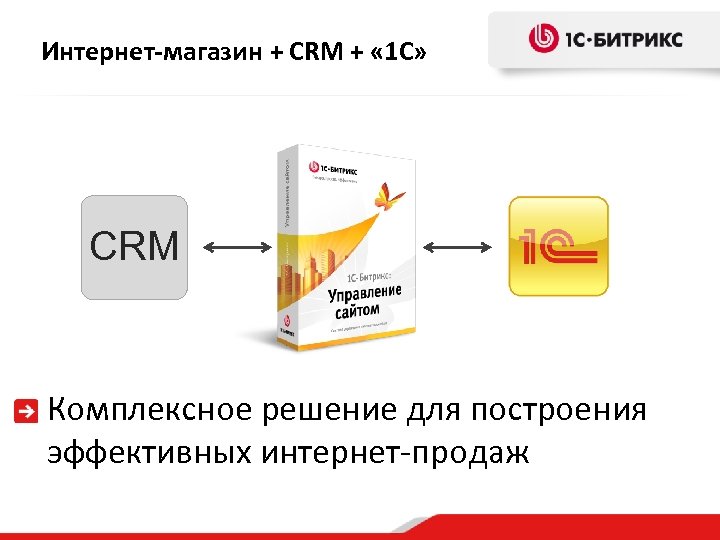 Интернет-магазин + CRM + « 1 C» CRM Комплексное решение для построения эффективных интернет-продаж