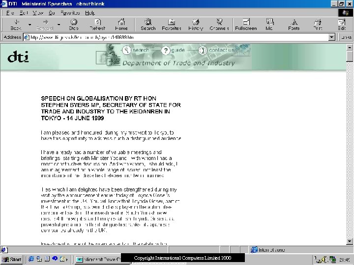 Before Content Management Copyright International Computers Limited 2000 