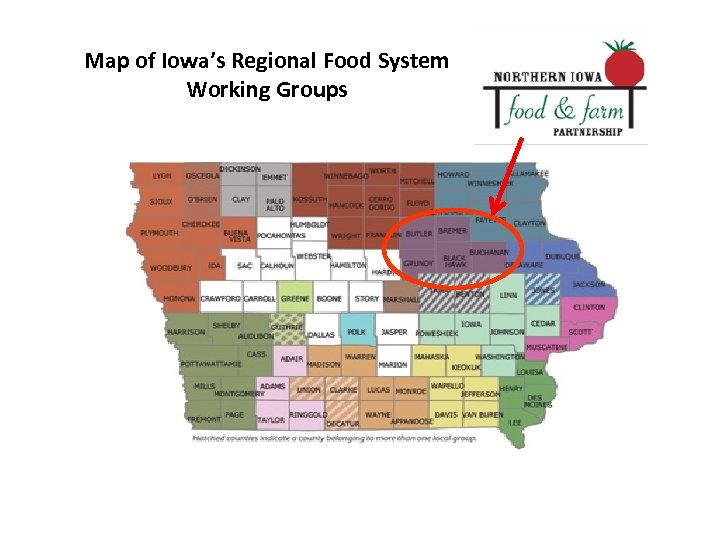 Map of Iowa’s Regional Food System Working Groups 