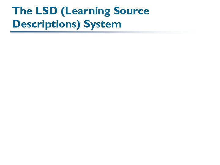 The LSD (Learning Source Descriptions) System 