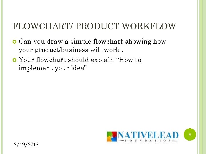 FLOWCHART/ PRODUCT WORKFLOW Can you draw a simple flowchart showing how your product/business will