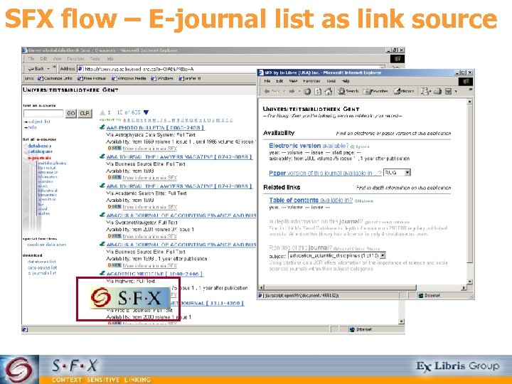 SFX flow – E-journal list as link source 