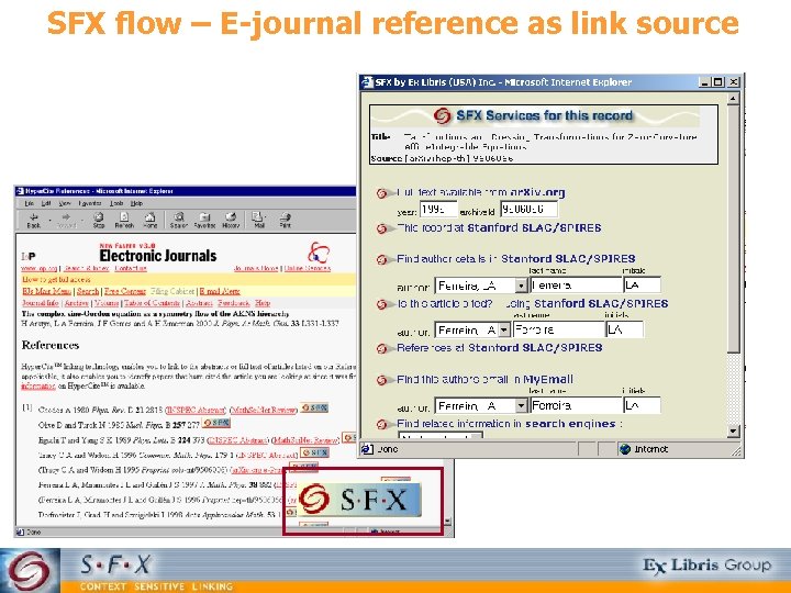 SFX flow – E-journal reference as link source 