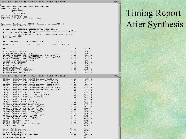Timing Report After Synthesis 