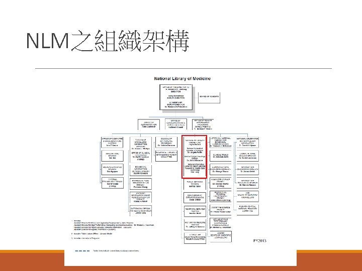 NLM之組織架構 