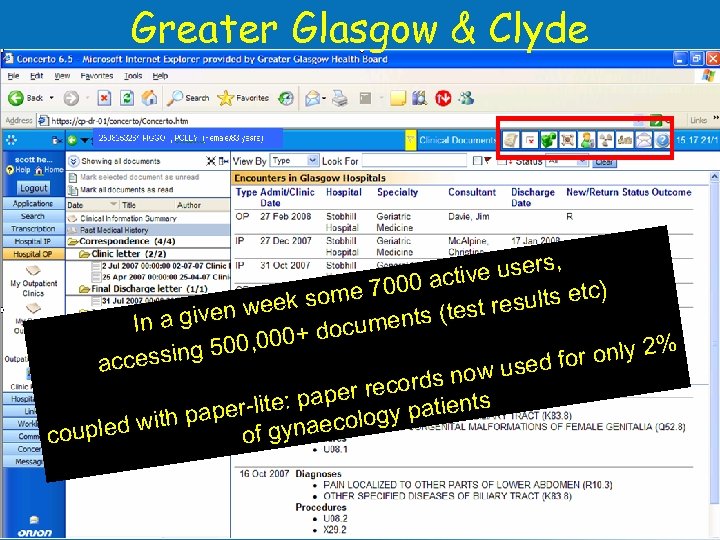 Greater Glasgow & Clyde s, ive user ct ) e 7000 a sults etc