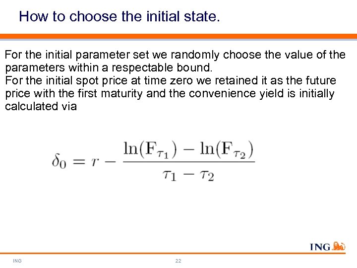 How to choose the initial state. For the initial parameter set we randomly choose