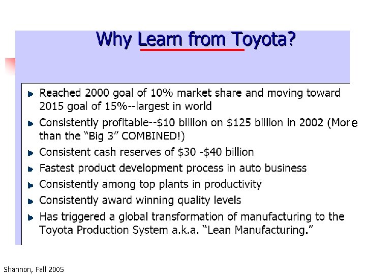 e Shannon, Fall 2005 