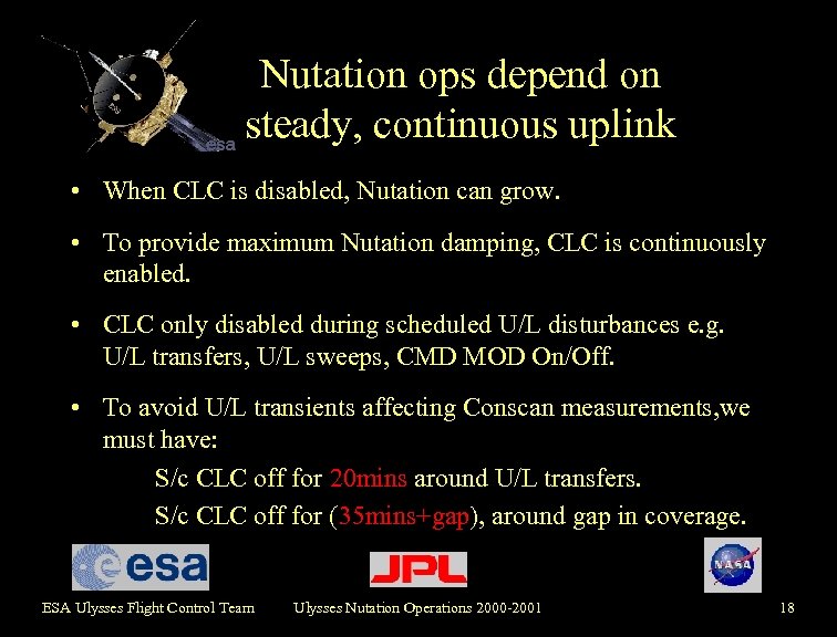 Nutation ops depend on steady, continuous uplink • When CLC is disabled, Nutation can