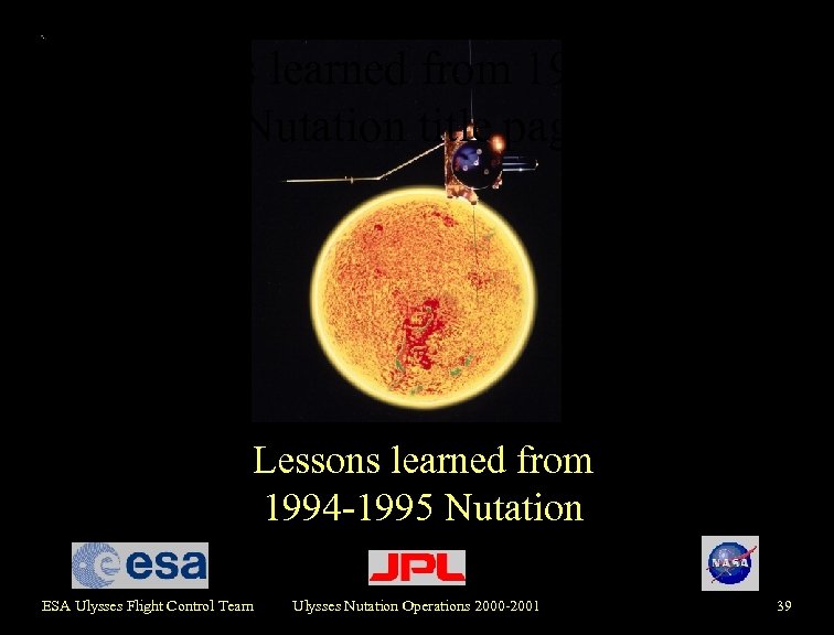 Lessons learned from 1994 -1995 Nutation title page Lessons learned from 1994 -1995 Nutation