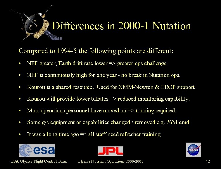 Differences in 2000 -1 Nutation Compared to 1994 -5 the following points are different: