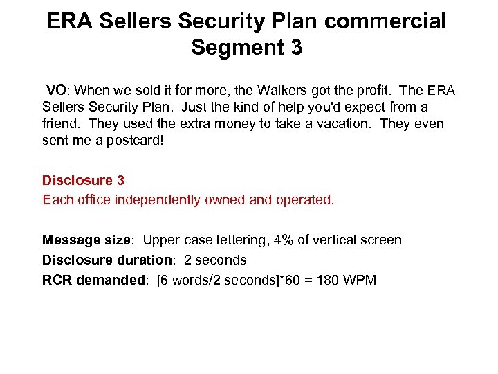 ERA Sellers Security Plan commercial Segment 3 VO: When we sold it for more,