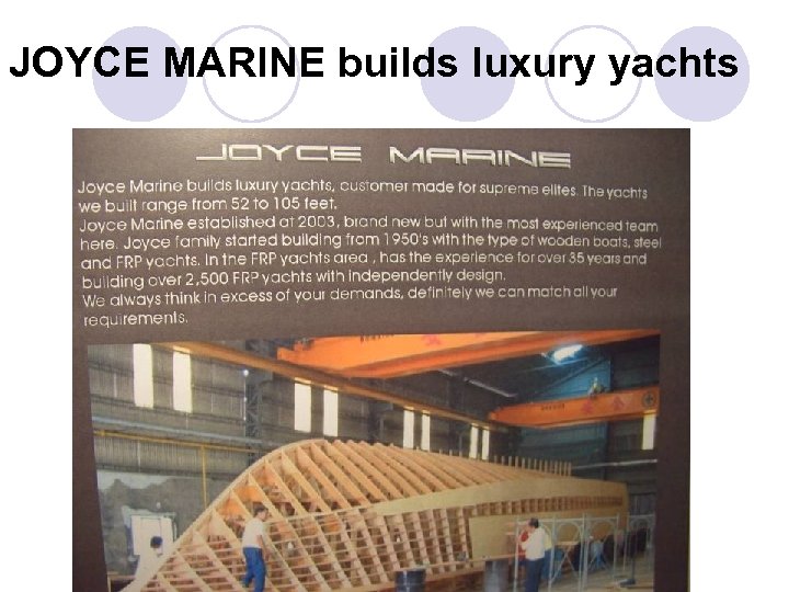 JOYCE MARINE builds luxury yachts 