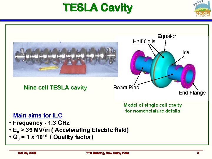 TESLA Cavity Half Cells Equator Iris Nine cell TESLA cavity Beam Pipe End Flange